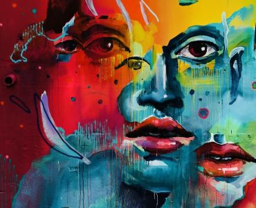 Gesichter Augen bunt