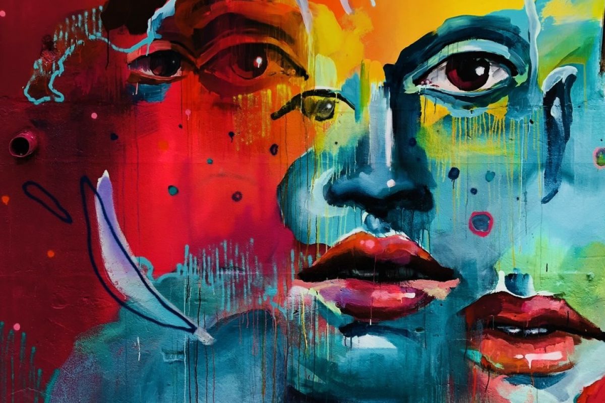 Gesichter Augen bunt