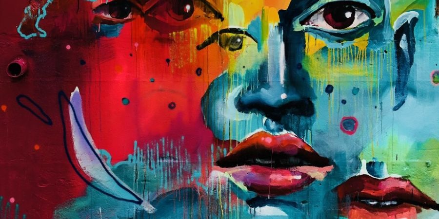 Gesichter Augen bunt